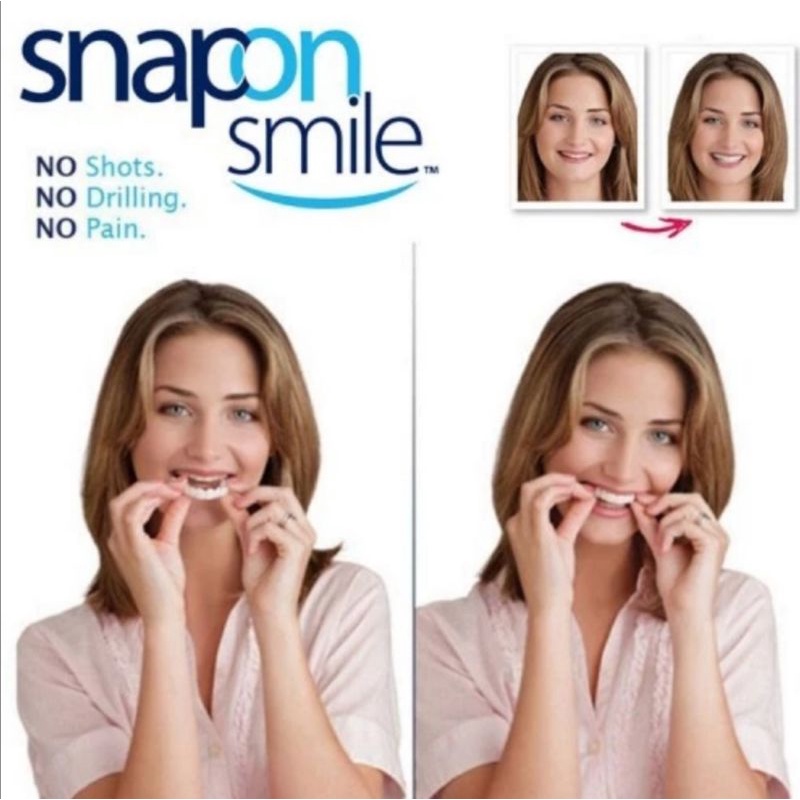 Snap on smile gigi palsu 1 Set atas dan bawah veneer gigi merapikan dan pemutih gigi