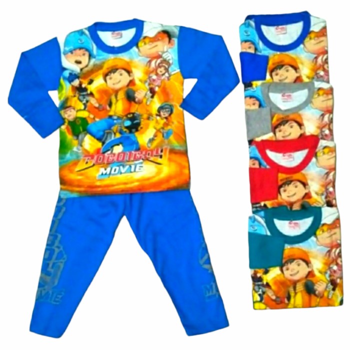 Setelan baju anak Lengan panjang Motif Boboiboy