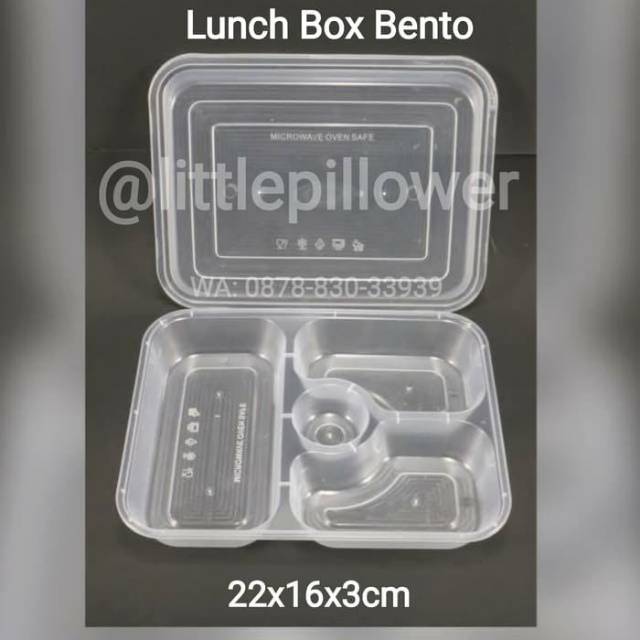 (ISI 25PCS) Lunch box bento minimalis/ tray bento transparan