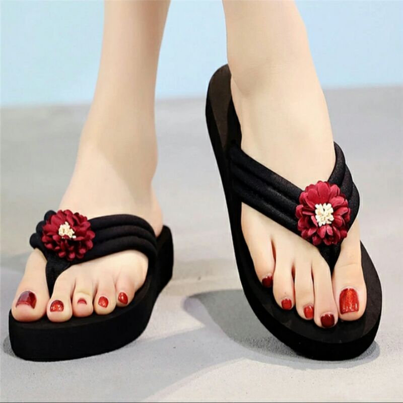 CS - SENDAL WEDGES JEPIT BUNGA