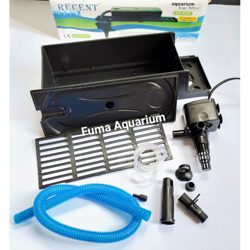 RECENT AA 203K Top Filter Box komplit - filter atas Aquarium full set lengkap Aquascape Filter Gantung