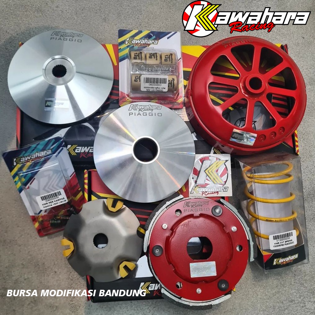 PAKET CVT FULL KIRIAN VESPA MATIC VESPA METIC SPRINT LX PRIMAVERA GT set pulley otomatis roller per 
