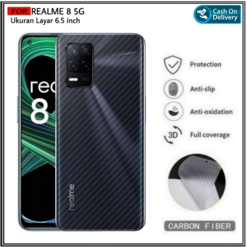 Garskin Carbon Realme 8 5G Skin Anti Gores Belakang Hp