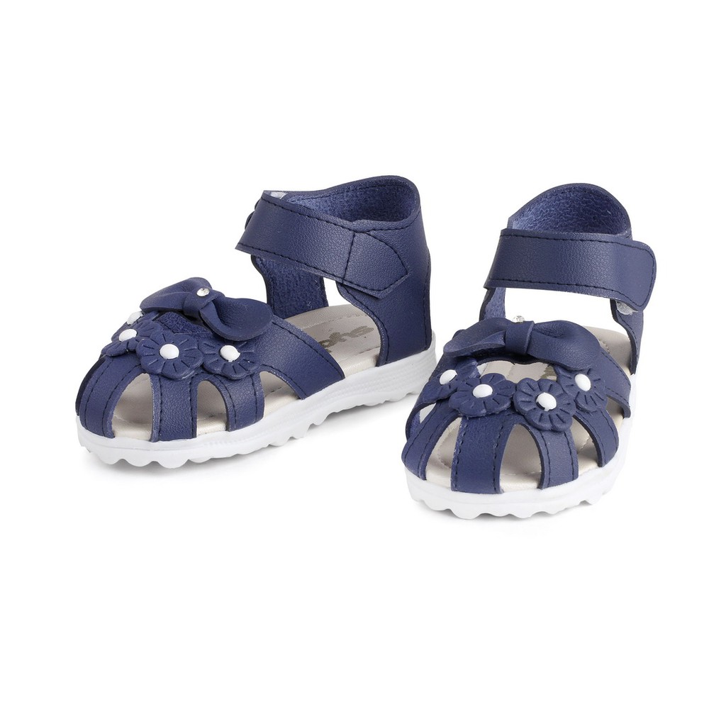 sandal anak perempuan aksesoris bunga navy RLB