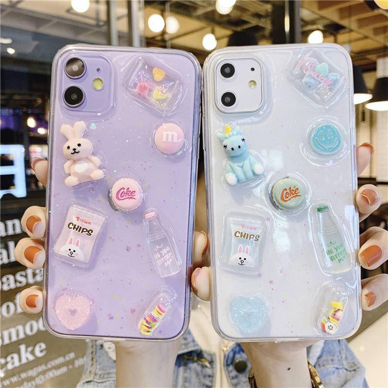 Soft Case Bahan TPU Motif Kartun Unicorn 3D Untuk iPhone 13 12 11 Pro MAX Mini X XS MAX XR SE 2022 2020 7 8 Plus