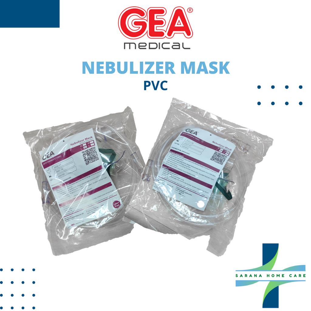 GEA Nebulizer Mask PVC with Tube/ Masker nebulizer steril/ alat bantu pengobatan pernafasan