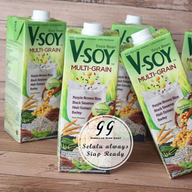 

Vsoy MULTI GRAIN Soya Bean Milk 1 Liter 1000 ml V-soy susu kedelai