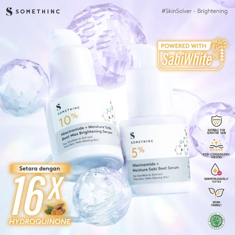 Somethinc Niacinamide +  moisture sabi beet max brightening serum ( kemasan terbaru sudah ada box ny