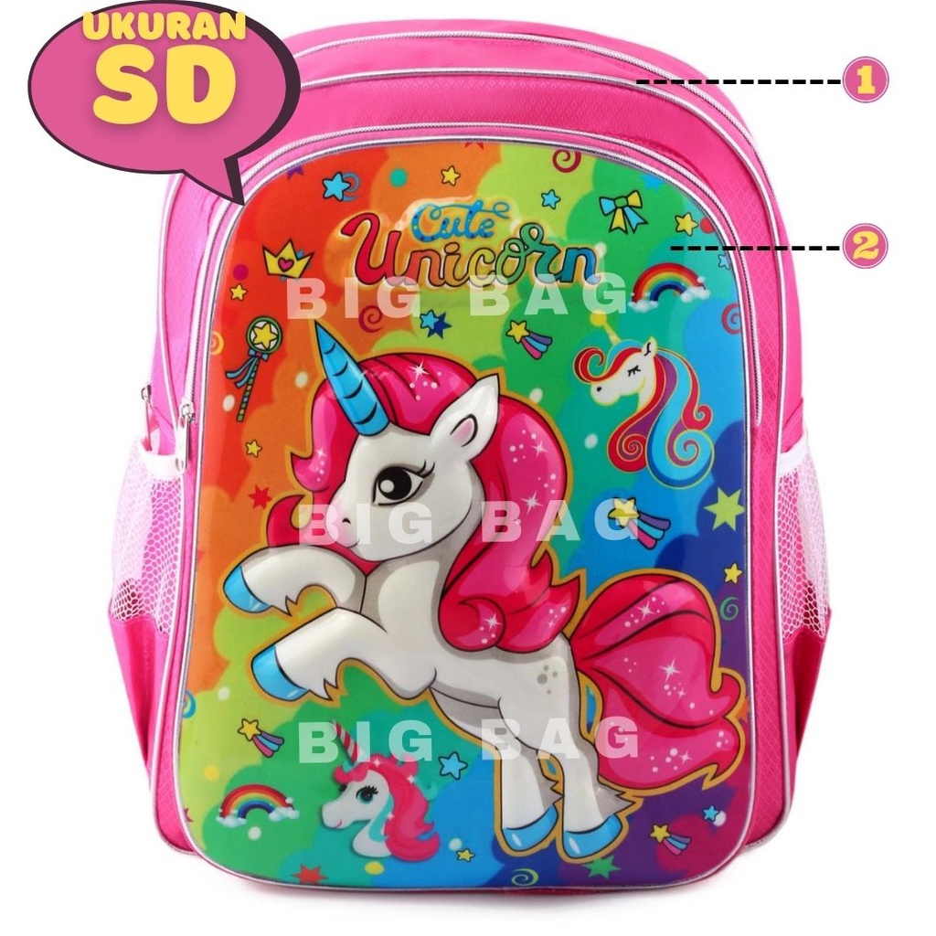 RTM - Tas Ransel Anak Perempuan Ransel UNICORN / BARBIE / FROZENRansel Timbul - BIG EMBOSS SPARKLE RAINBOW - School Bag Tas Sekolah Anak - Tas Anak Sekolah Tas Anak Kecil Tas Anak SD Tas Anak TK Promo Diskon Termurah Terlaris Terbaru Best Seller