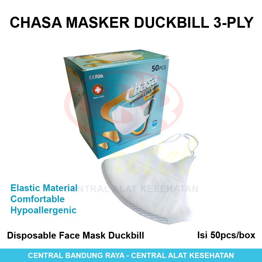 CHASA Masker / Disposable Face Mask Duckbill isi 50pcs