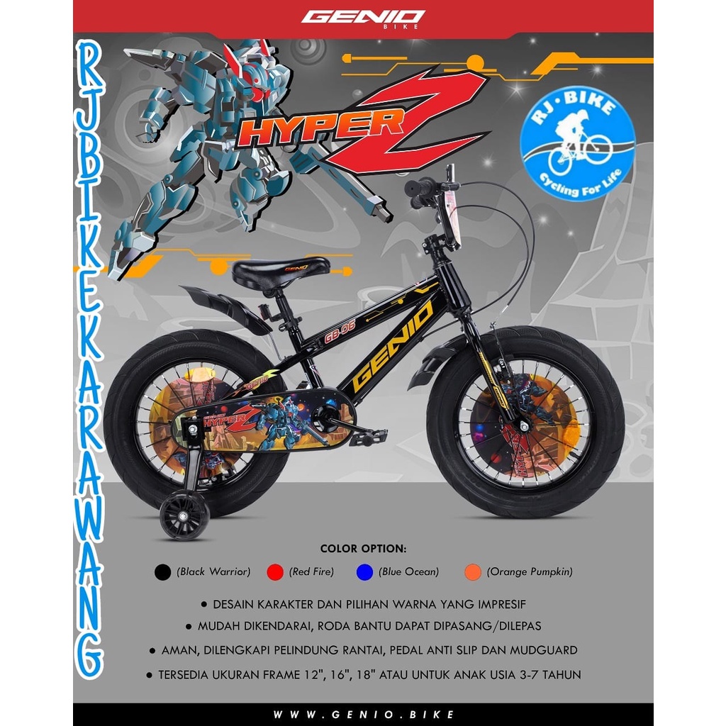 SEPEDA ANAK Laki Laki BMX GENIO HYPER Z 16 DAN 18 INCH