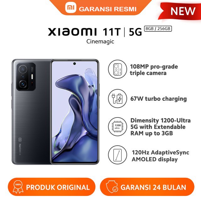 HANDPHONE XIAOMI 11T 5G 8/256 / HP XIAO MI 11 T 5 G 8+256 ORIGINAL GARANSI RESMI