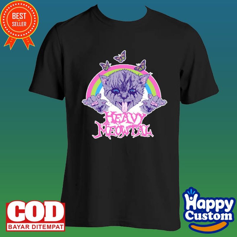 BAJU KAOS HEAVY MEOWTAL / KAOS HEAVY METAL