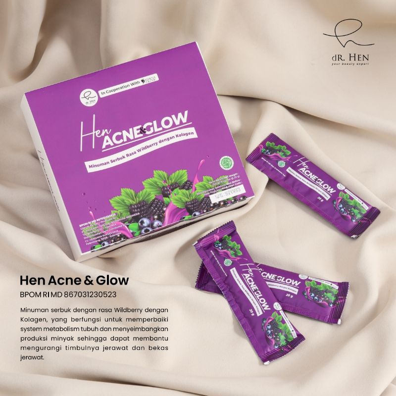 GRATIS BONUS- HEN Acne & Glow by dr.Richard Lee AcneGlow minuman kolagen collagen drink BPOM