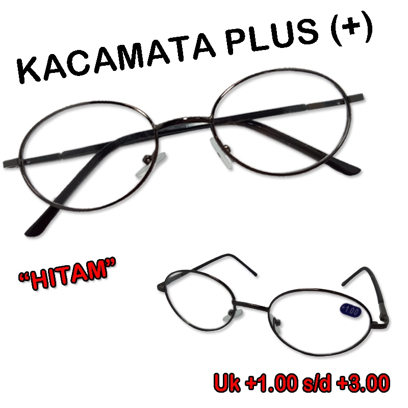 Kacamata Baca Plus (+) Untuk Pria Wantia Ukuran +1.00 s/d+3.00 Kaca mata Plus Reading Glasses Unisex