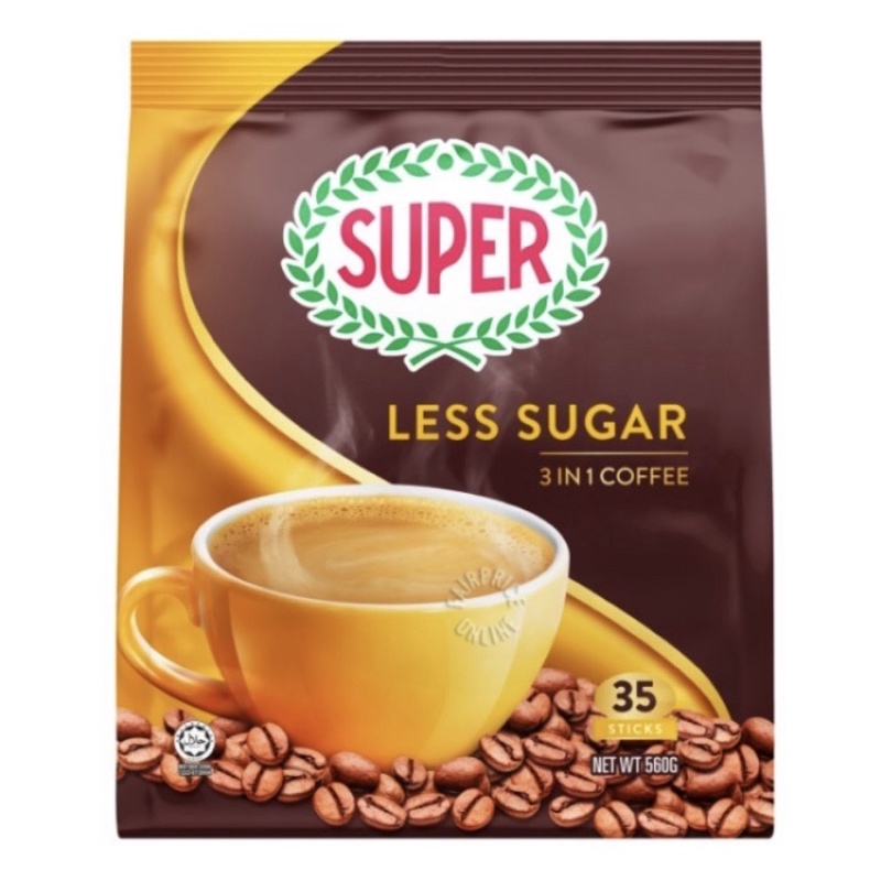 

Super 3 in 1 Instant Coffee Less Sugar