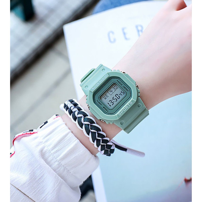 Jam Tangan Digital Bunga DAISY SOLID ANTI AIR Student Couple Watch Korea Fashion model Casio Wanita