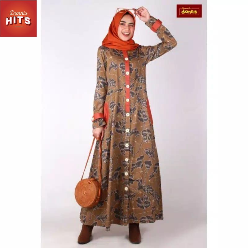Abaya Dewasa dannis A200406 Batik Bunga