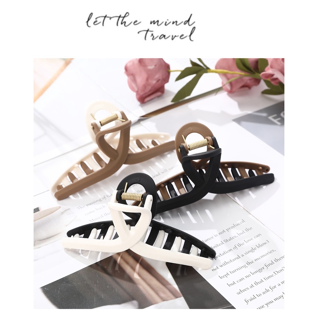 Jedai Aklirik 11.5cm Dua Warna Jepit Rambut Salon Jumbo Warna Baru Jepitan Rambut Korea Acrylic Hair Claw Clips (A-74)