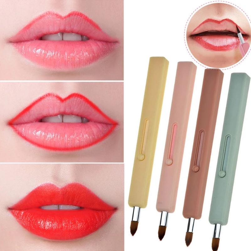 1pc Brush Mini Anti Debu Untuk Lipstick / Gloss, 4 Warna