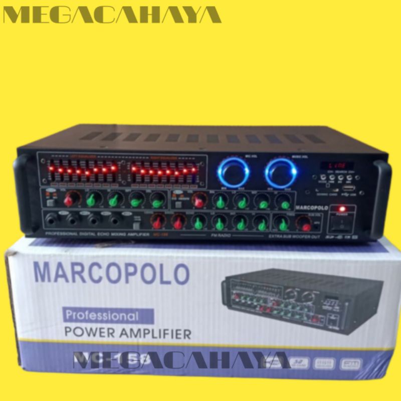 Power Amplifier Karaoke Marcopolo Audio Bluetooth Amplifier Mixer Equlizer Sound System