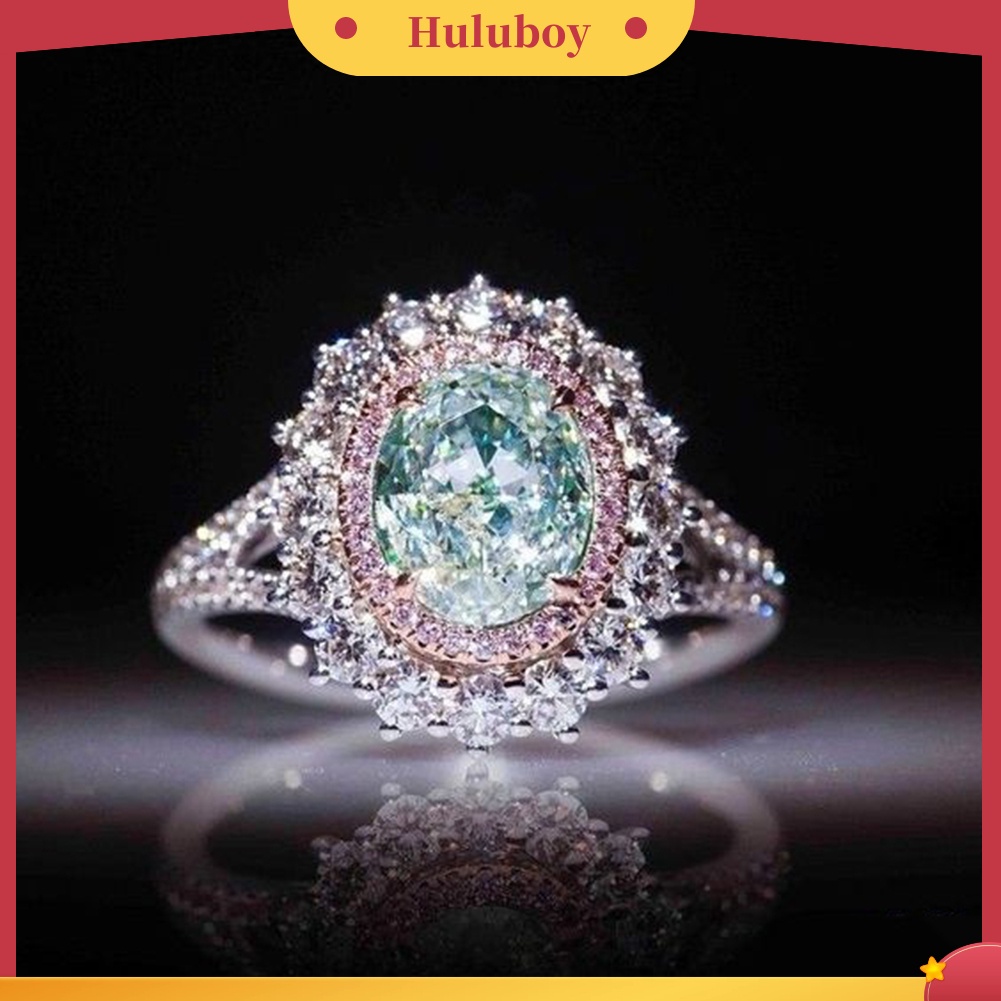 Hu Hu Hu Hu Hu Alat Bantu Pasang Kacamata♡ Cincin Wanita Desain Hollow Hias Topazberlian Imitasi Besar Berkilau Untuk Pestapernikahan