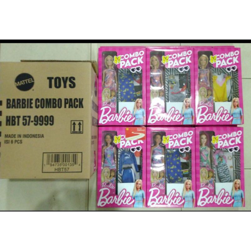 Mainan boneka Barbie combo pack