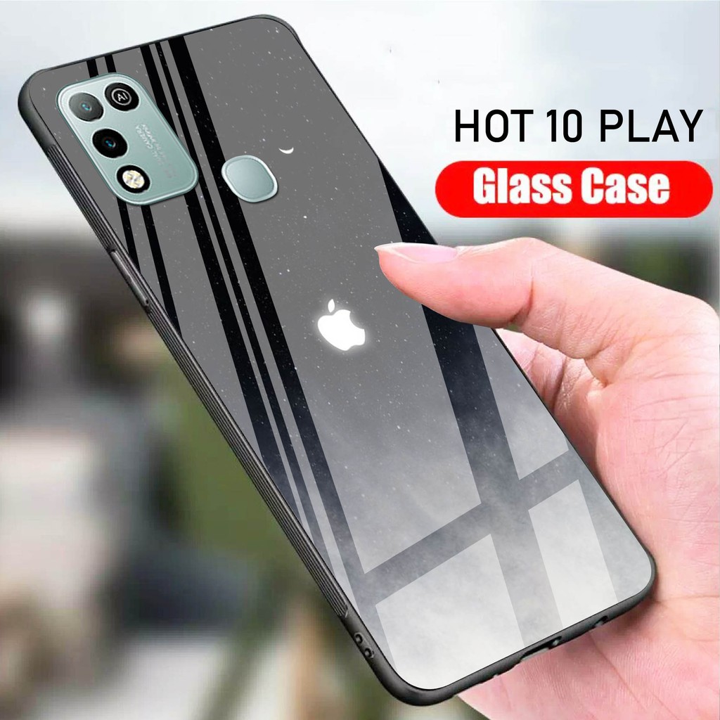 [H01] Softcase Glass Kaca Infinix Hot 10 Play - Casing Hp Infinix Hot 10 Play - Case Hp Infinix Hot 
