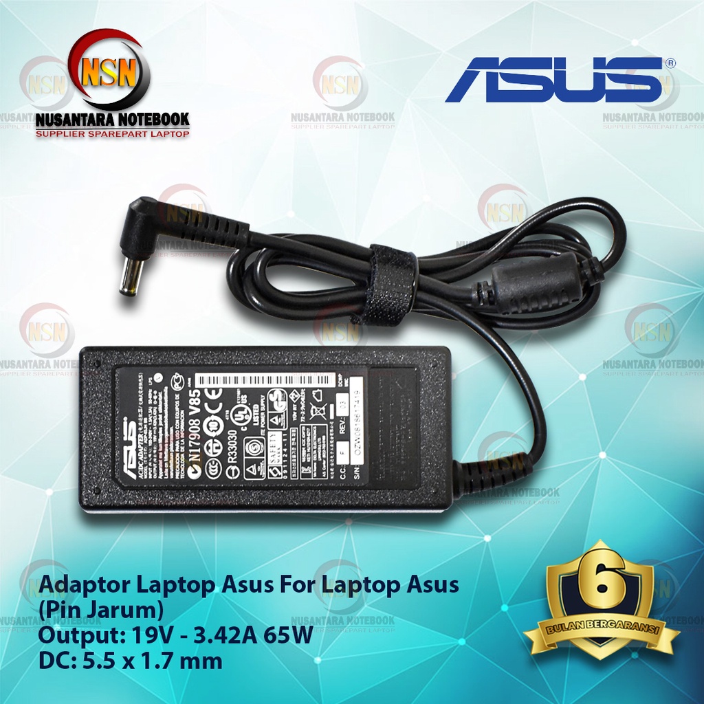 Adaptor Original Laptop Asus 19V - 3.42A DC 5.5 x 1.7 mm + Kabel Power