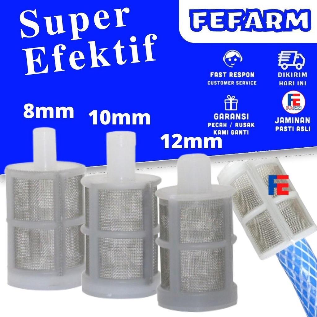 Water Filter Pompa DC 10MM Saringan Stainless Steel Net Filter Micro Irigasi Taman Cuci Mobil FEFARM