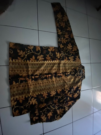 Wm>couple Keluarga Batik Motif Daun Pepaya Gold Couple Batik Kemeja Batik Rok Plusket Murah