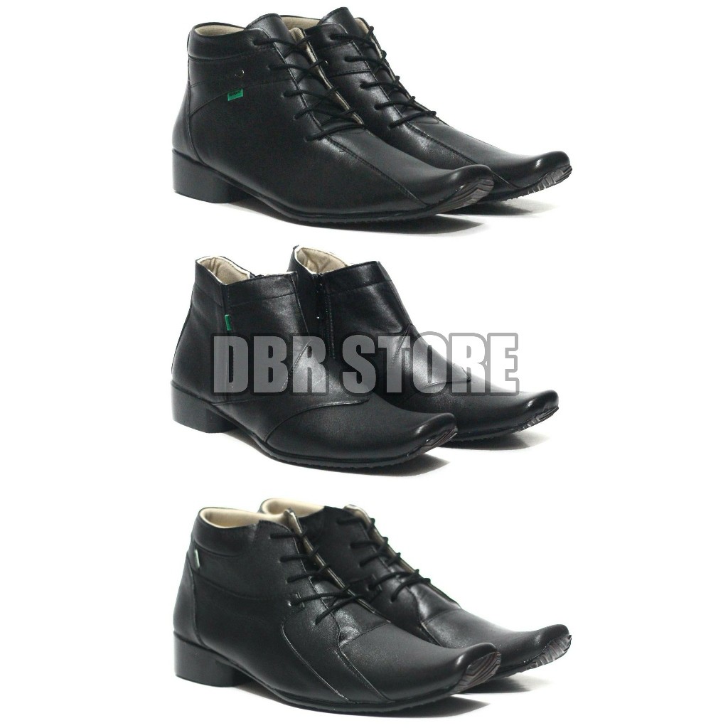 Sepatu Kerja Pantofel/Pantopel/Kantor/Formal/Dinas Kickers Tinggi/High Kulit Cowok/Pria Hitam - Tali