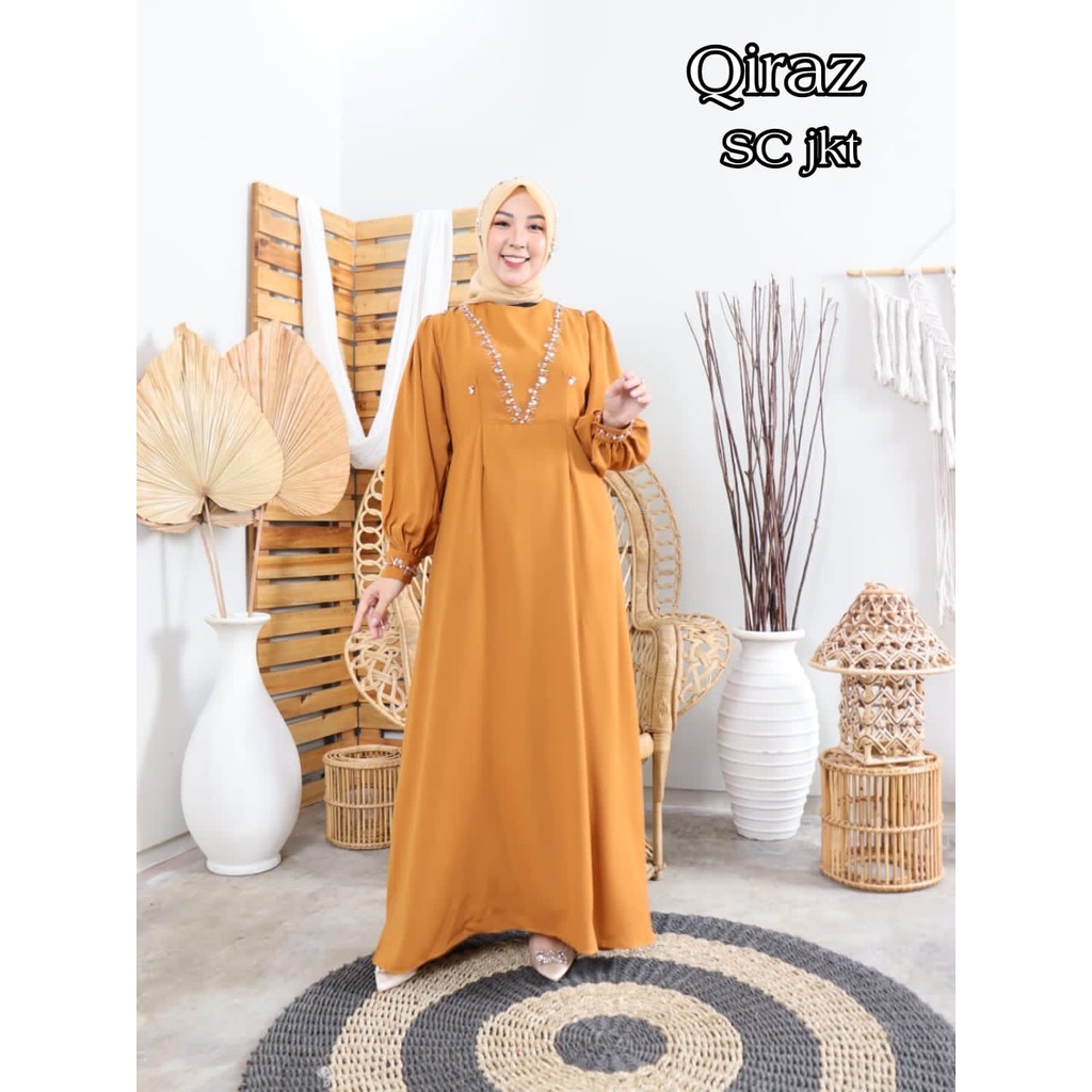 Permata Olshop / Kebaya Gamis Qiraz Premium /  Kebaya Seragam Pesta / Gamis Pesta Mewah