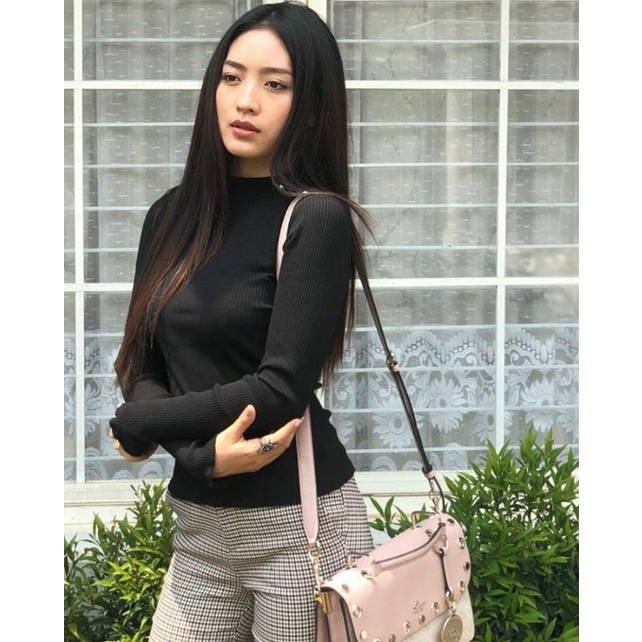 Nadhira Turtleneck / Inner Rajut Wanita Kerah Tinggi Korean Style / maks bb 60 kg