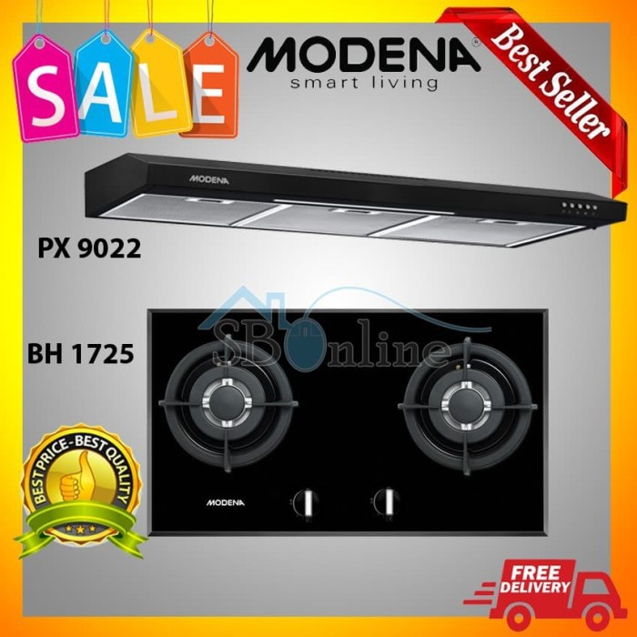 Paket Kompor Tanam Modena BH 1725 Dan Cooker Hood PX 9022