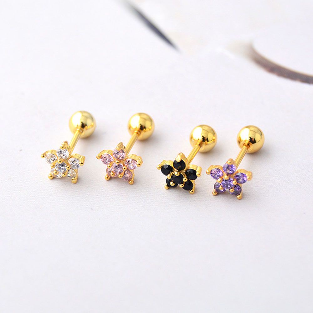 Needway  Anti-allergic Ear Studs Fashion Tragus Earrings Cartilage Earrings Stainless Steel Tragus Jewelry Earring Zircon Stud Earrings