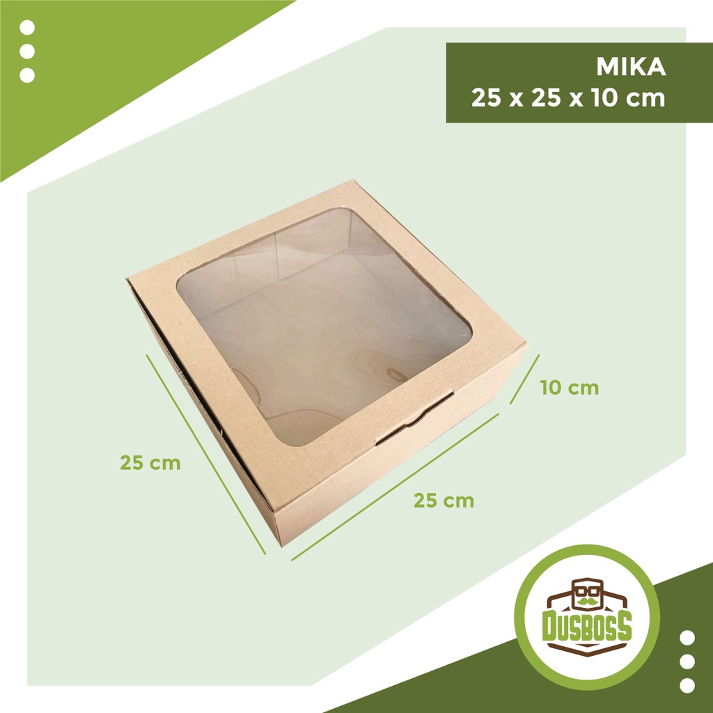 

Kardus MIKA uk. 25 x 25x 10 cm -- Kotak Kue / Cake / Roti / Bakery / Hampers / Kado--