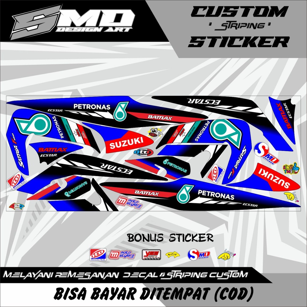 STRIPING VARIASI MOTOR SATRIA FU BARONG PETRONAS