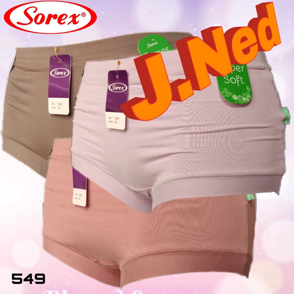 J549 (harga satuan) Sorex Super Soft Celana Dalam Wanita Dewasa dan Remaja, Cd Wanita Sorex Size  M L EL QL