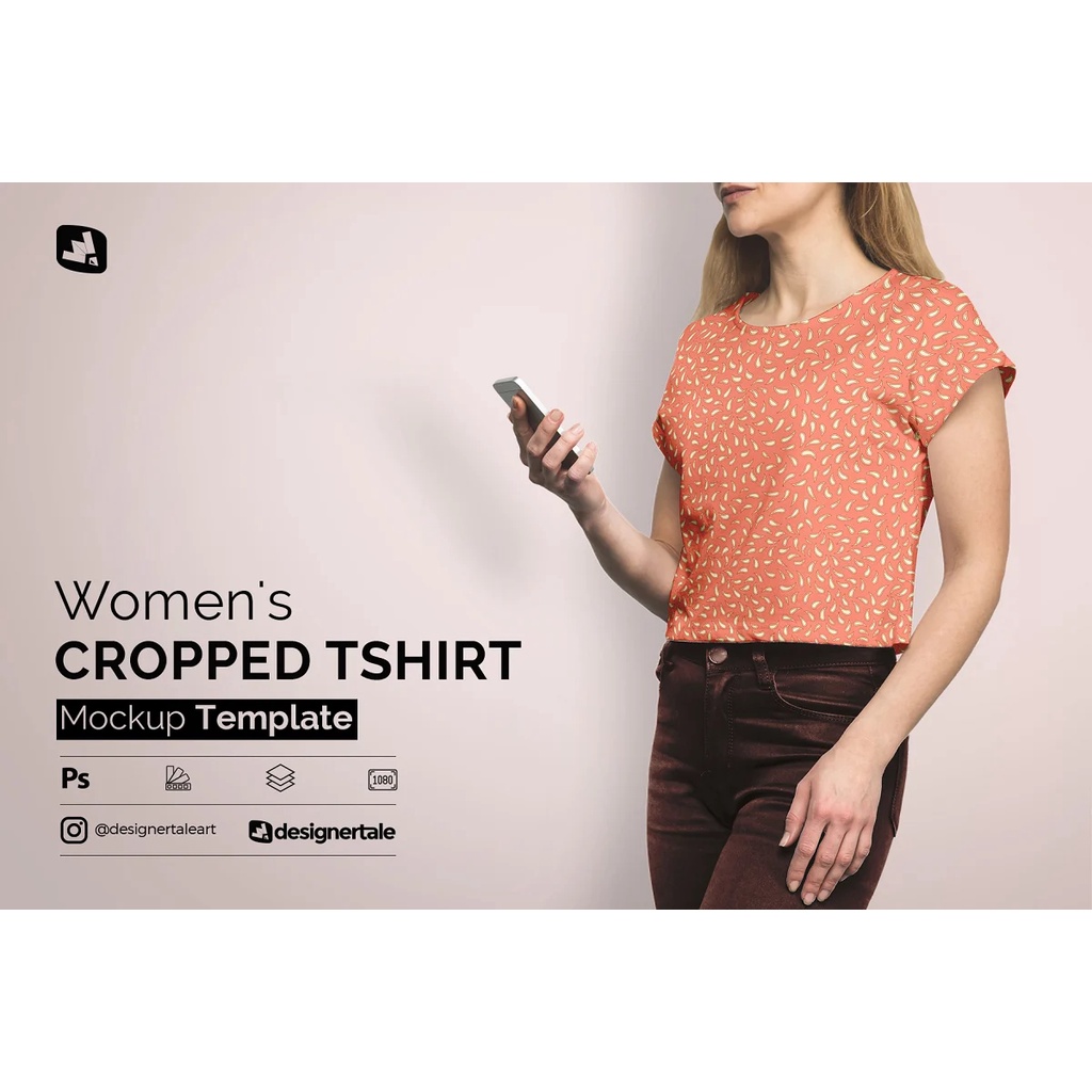 Womens Cropped T-Shirt Mockup