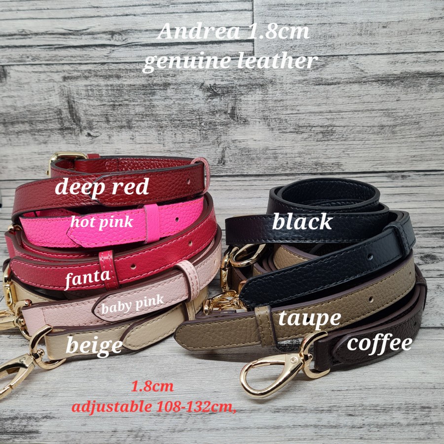bagstrap slim 1.8 cm leather tali tas panjang fashion strap tas andrea selempang
