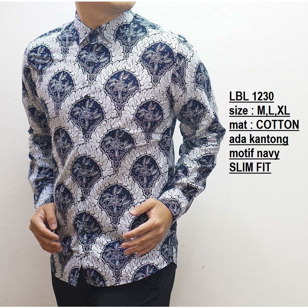 KEMEJA BATIK PRIA SLIM FIT LENGAN PANJAN BATIK PRIA SOLO ORIGINAL COLINDION CBL1094