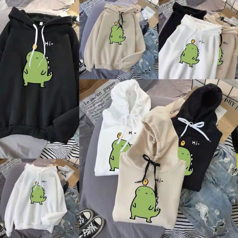 Cute Little Monster SWEATER HOODIE - SWEATER WANITA FLEECE ASLI