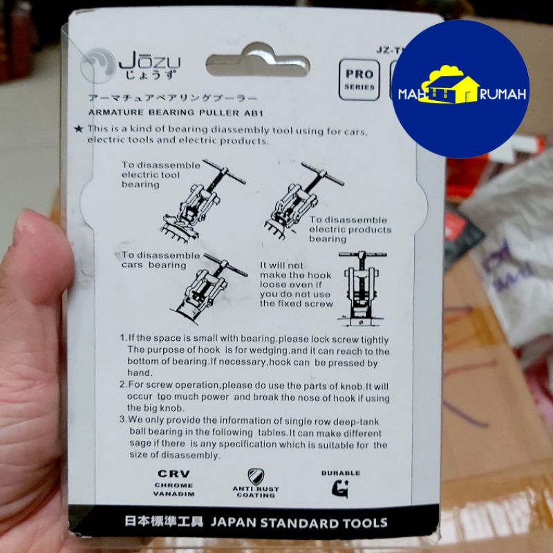 TREKER BEARING ARMATURE PULLER Trecker Tracker CrV - JOZU AB1 AB-1 19mm - 35mm