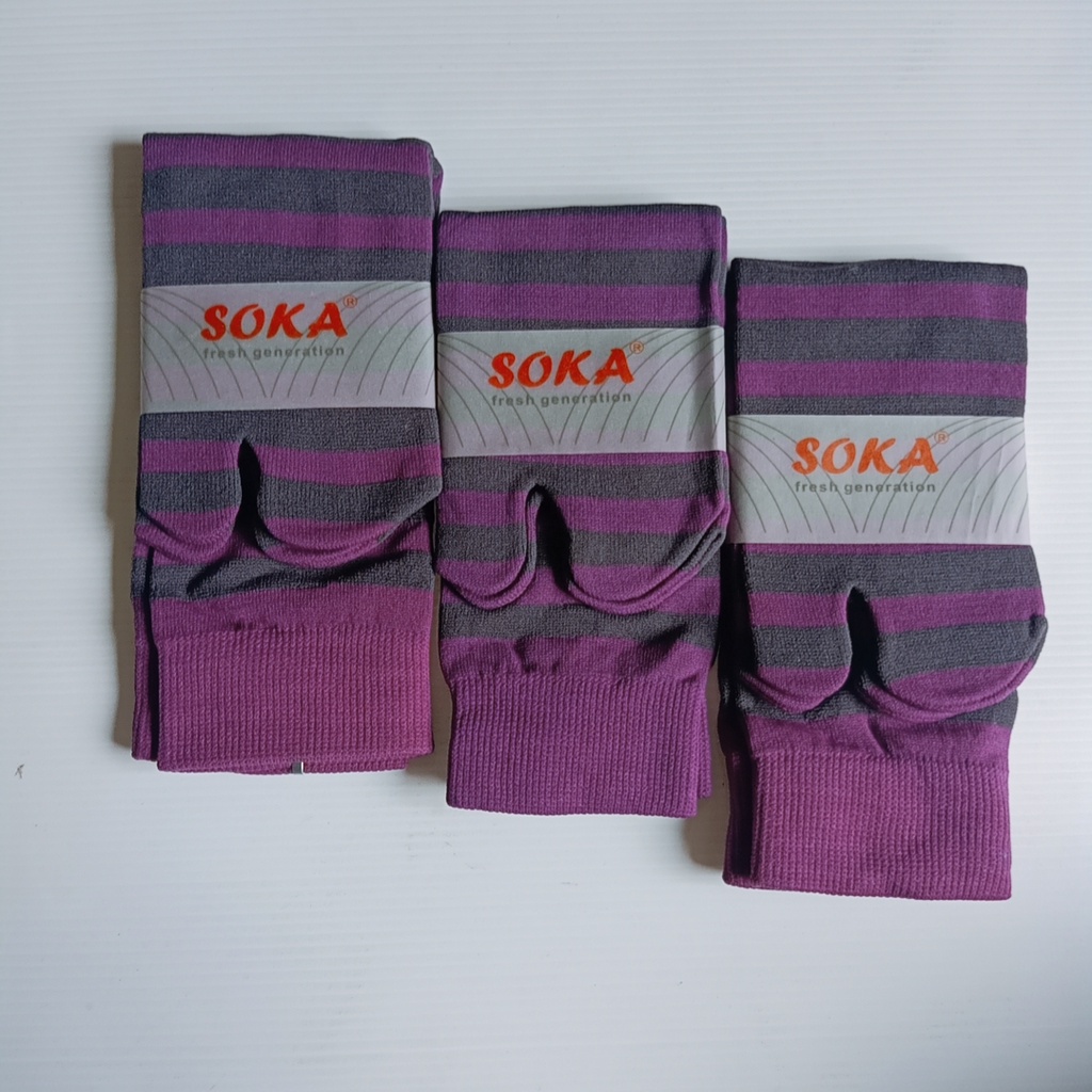 Kazarasock - Kaos Kaki Belang-Soka Stripe Purple