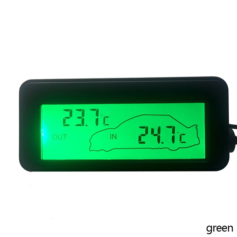 Tk Termometer Digital 12v Display Lcd Dengan Kabel 1.5m Untuk Mobil / Indoor / Outdoor