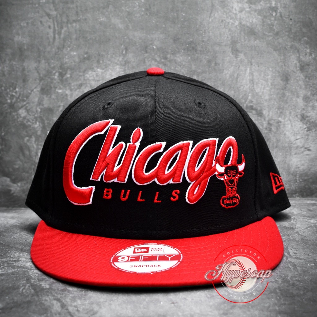 CHICAGO BULLS SNAP-IT-BACK BLACK RED 9FIFTY | Topi New Era
