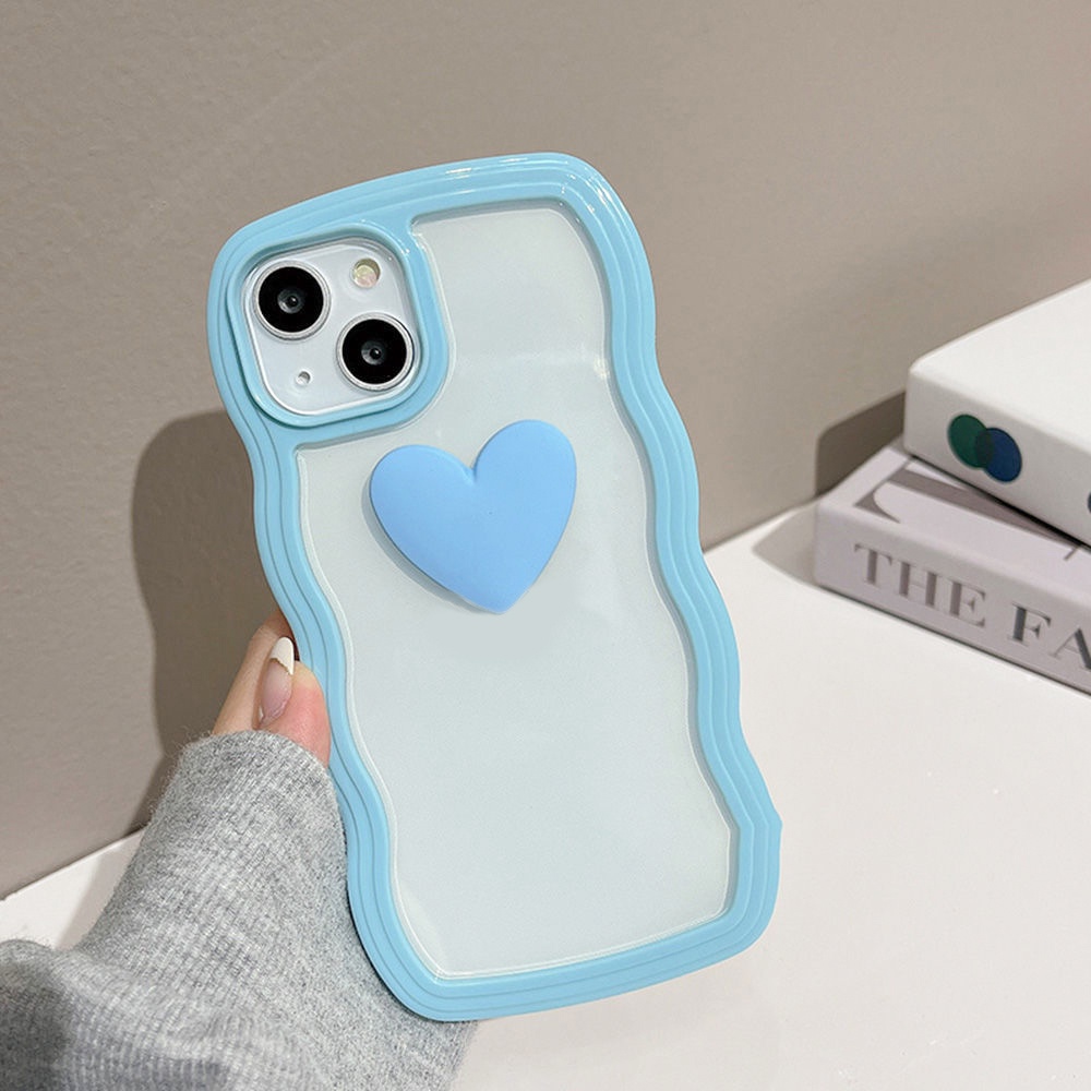 Soft Case TPU Motif Hati 3D Warna Permen Untuk iPhone 11 13 12 14 Pro X XS XR 8 7 6 Plus