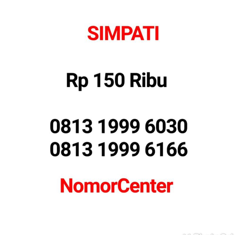 Nomor Cantik Simpati 1999 6030 Tengah Tahun 1999 Rapih