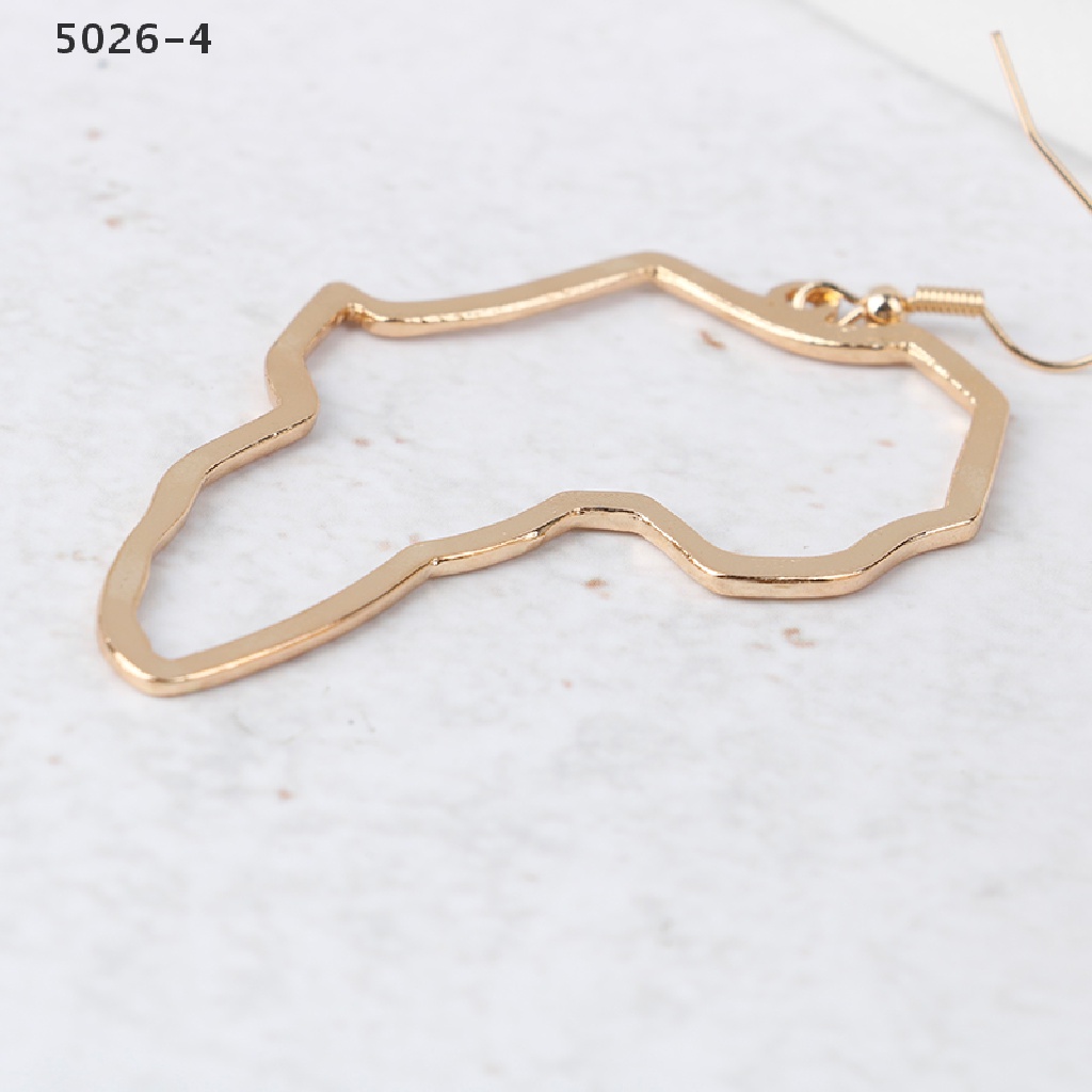 5026-4 Anting Kait Gantung Wanita Bahan Alloy Desain Peta Afrika Gaya Etnik / Afrocentric / Tribal Untuk Hadiah